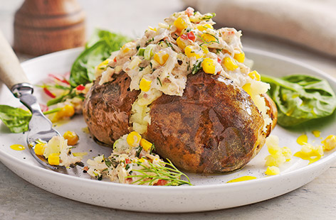 Try topping classic jacket potatoes with tuna and sweetcorn for an easy family dinner idea that's so simple to make