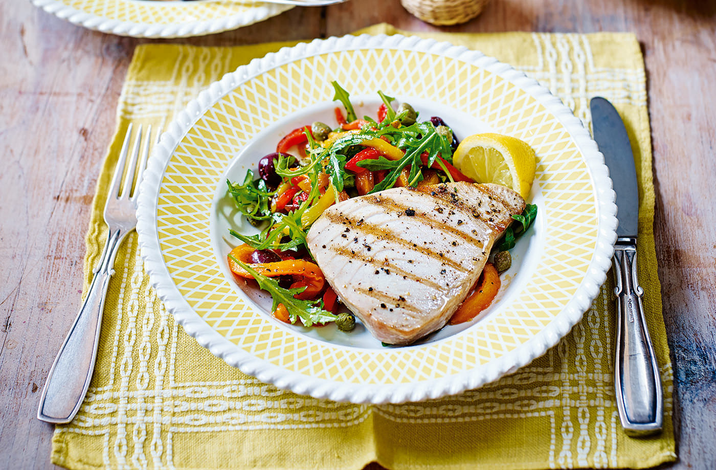 Griddled tuna steaks with peperonata recipe