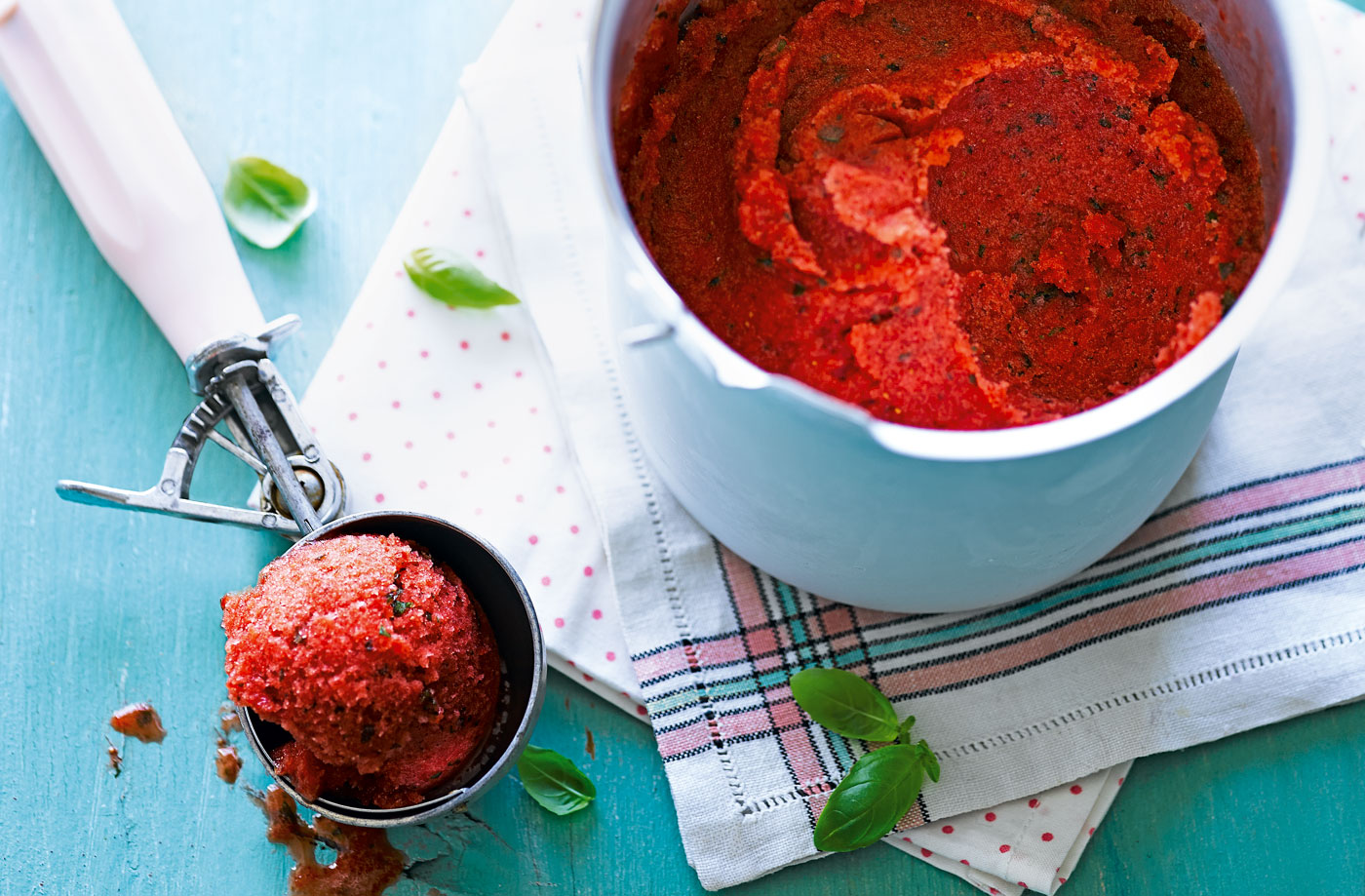 Vodka, strawberry and basil sorbet recipe