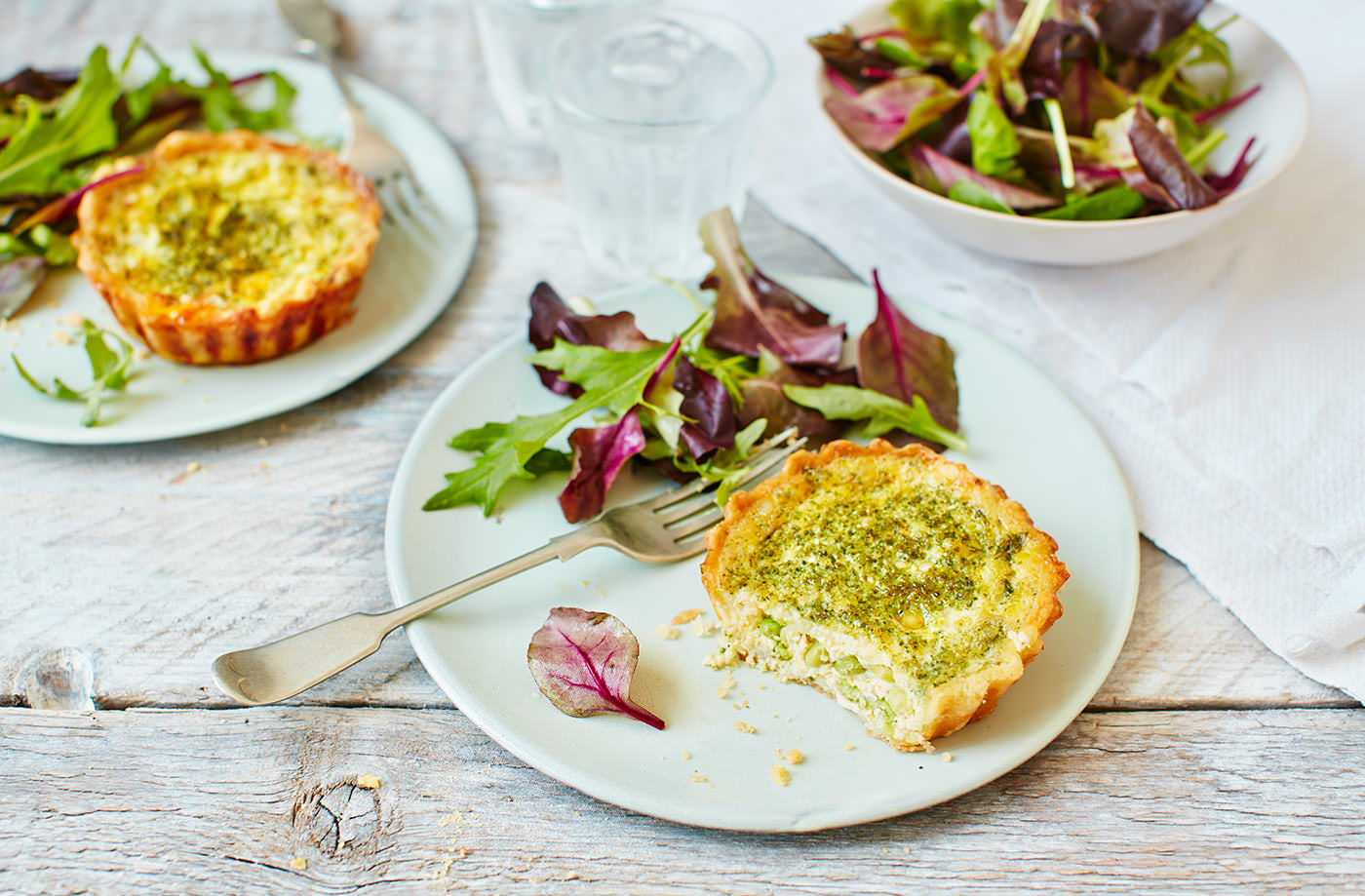 Broad bean and Cheddar quiches recipe
