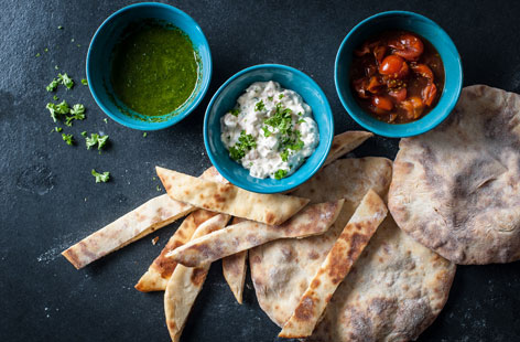 This recipe involves making your own flatbread, which is a great way to teach budding chefs about bread-making. 