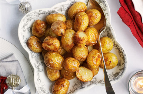 For speedy, perfect roast potatoes try this recipe, using smaller, baby new potatoes and goose fat. They cook in less than half an hour, leaving you more time to attend to the other all important roast trimmings.