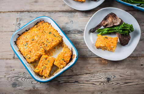 The flavours of carrot, coriander and cheddar light up this wondrous side dish from Marcus Wareing 