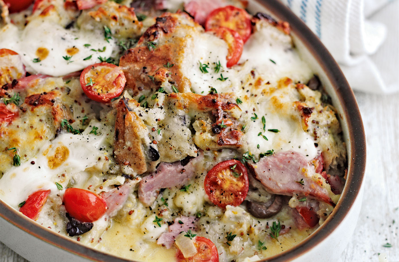 Ham and cheese olive bread bake recipe