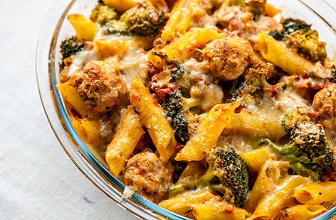 Create both a hearty recipe and family favourite with this meatball pasta bake recipe by Bruno Loubet