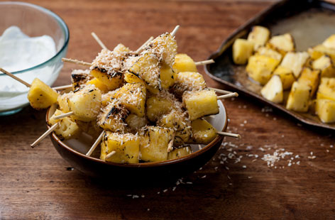 Pineapple kebabs make for a healthier treat than regular kebabs, and children will enjoy getting involved with the making (and eating) of this lovely dessert.