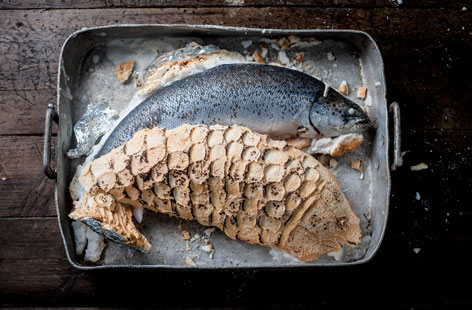 This impressive salmon recipe by Galton Blackiston will make a stunning festive centrepiece. The salt meringue will also ensure that the fish is perfectly cooked, as the crust traps in moisture and lightly steams and seasons the fish as it bakes.