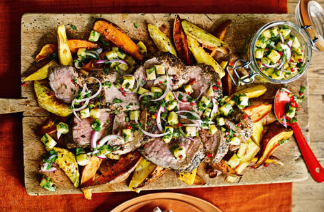 The rich jerk-spiced pork is perfectly complemented by the fresh, tanginess of the pineapple salsa making this a knock-out dish.