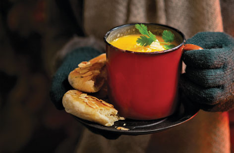 This soup will thicken a little as it stands, so thin it out with a splash of hot water or stock if needed