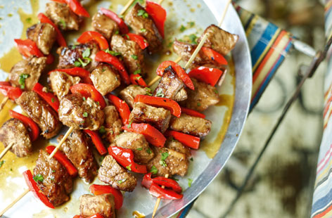 These marinated Korean pork skewers use lean pork fillet for a healthier summer option
