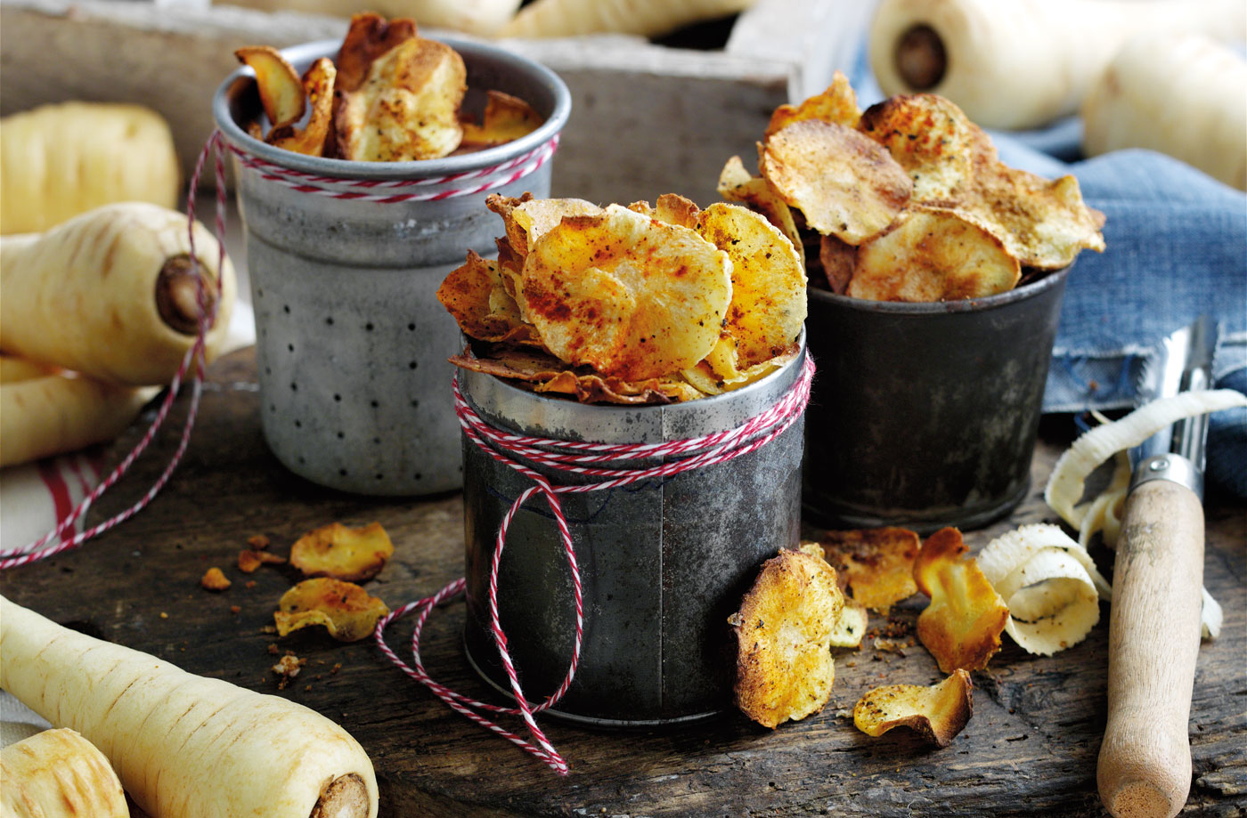 Spiced parsnip crisps recipe
