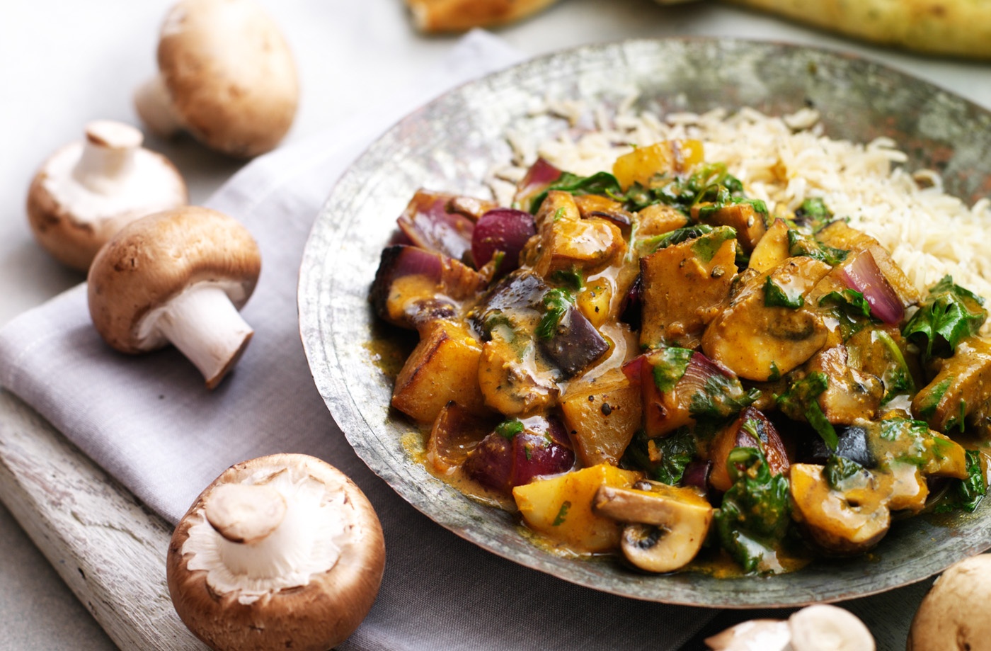 Potato and mushroom curry recipe