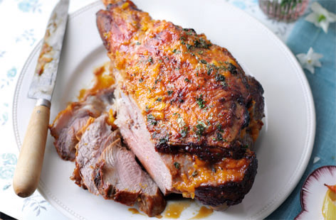 Give your Sunday roast a fruity twist with this roast lamb with an apricot glaze. Sweet dried apricots, ginger and honey are blitzed into an easy marinade for the tender lamb - perfect for Easter lunch. 