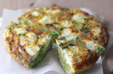 This simple recipe combines the flavour dream team of goats' cheese, mint and peas (for a little sweetness). It makes a great weekend lunch for friends (just add a salad), with leftovers you can freeze or pop in your work lunchbox.