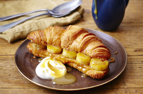 For a decadent Parisian treat, why not try out this recipe for sugared croissants with bananas and salted butterscotch sauce? It requires very little effort and delivers a lot of sweet, sweet satisfaction. The perfect once-in-a-while treat.
