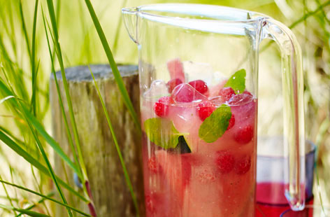 Keep cool this summer with this refreshingly fruity watermelon and raspberry cooler